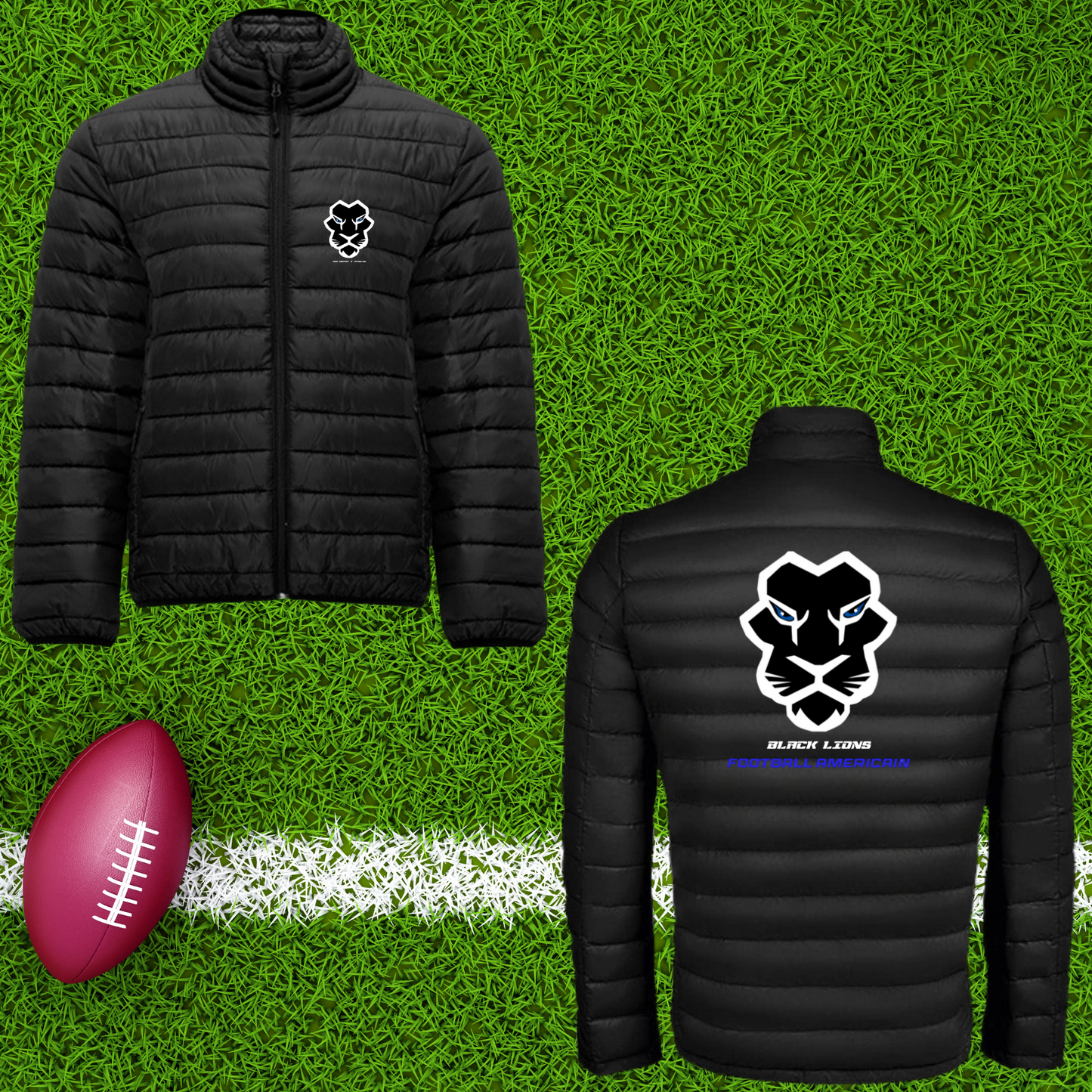 Doudoune homme manches longues visuel brodé BL