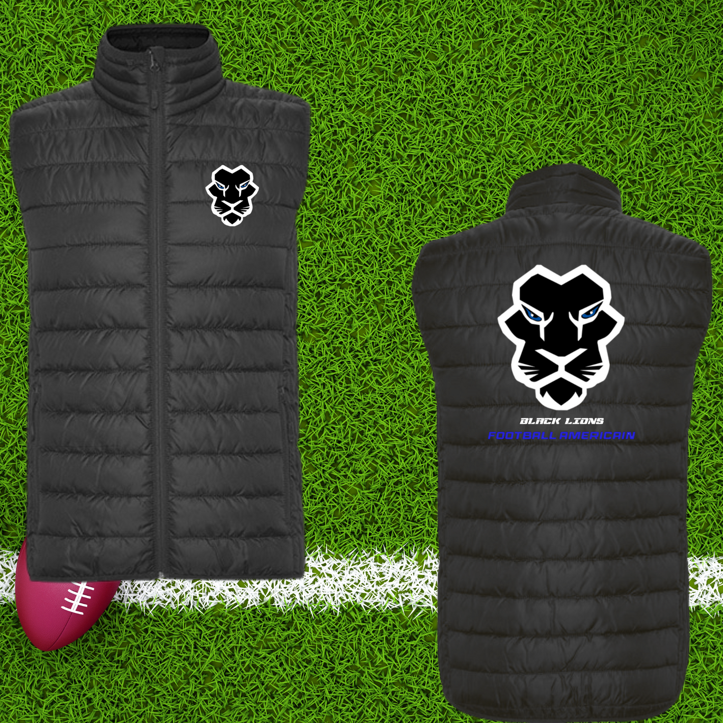 Doudoune homme sans manches visuel brodée BL