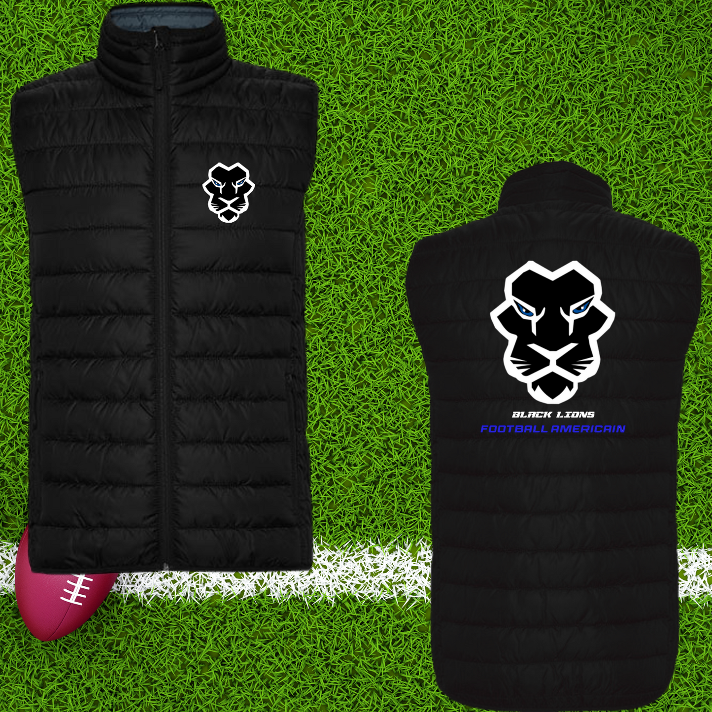 Doudoune homme sans manches visuel brodée BL