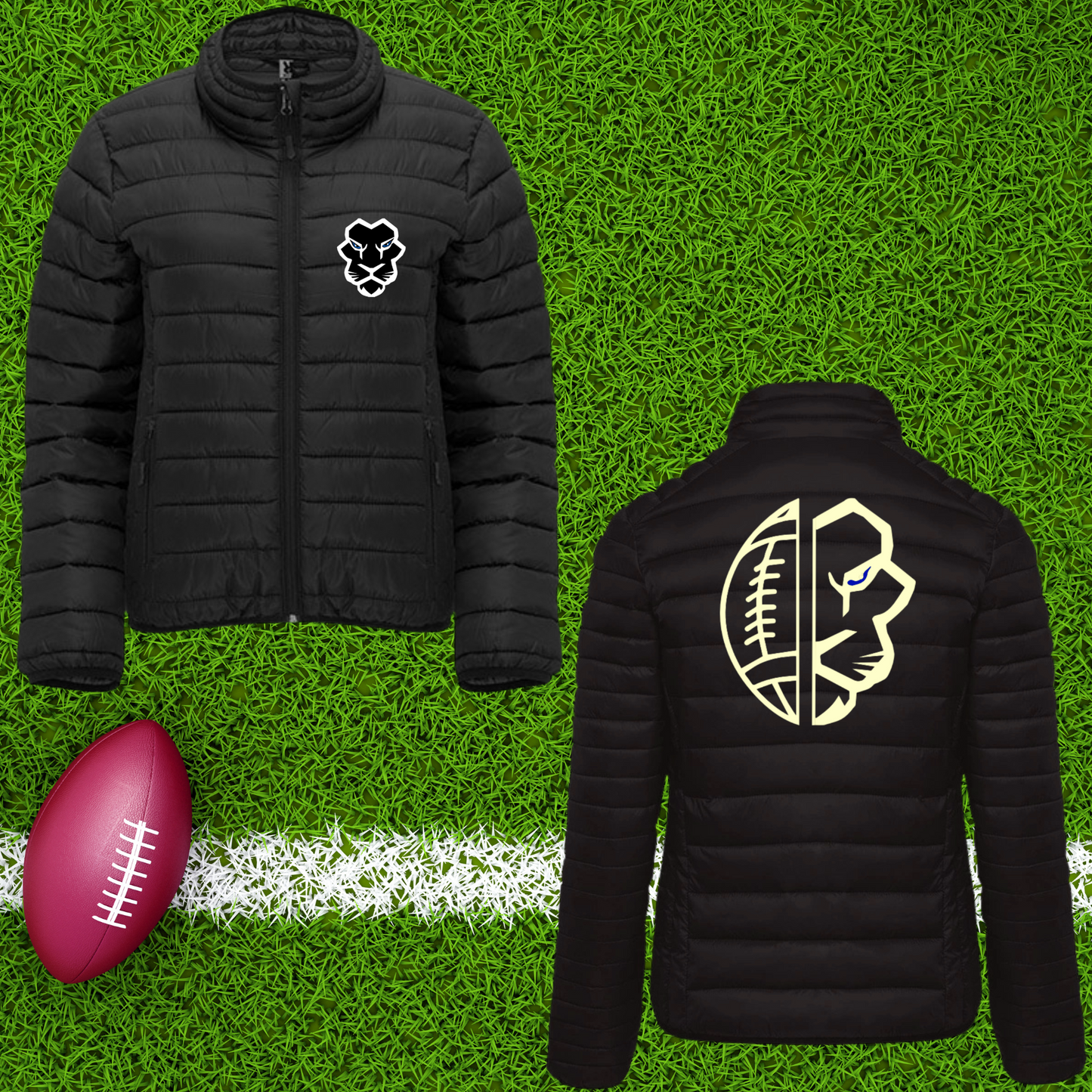 Doudoune femme manches longues visuel brodée BL