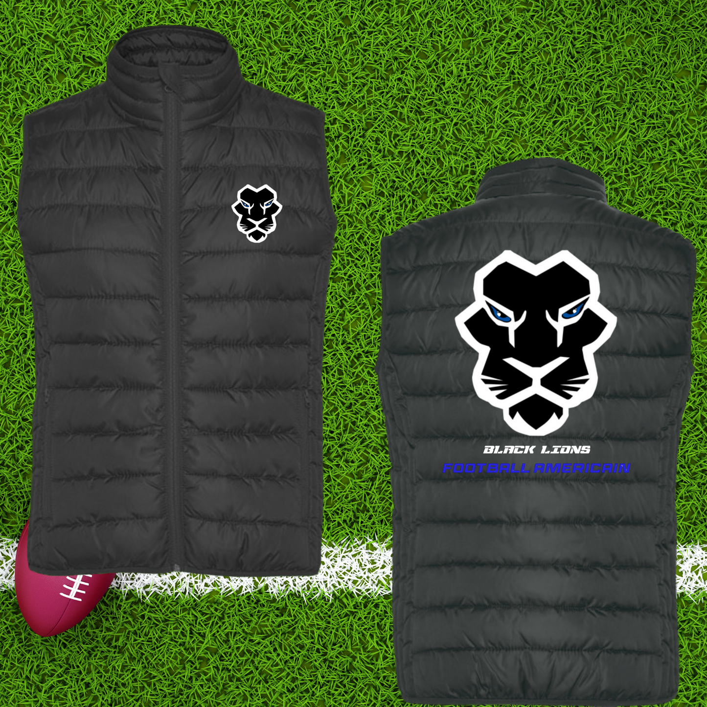 Doudoune femme sans manches visuel brodée BL