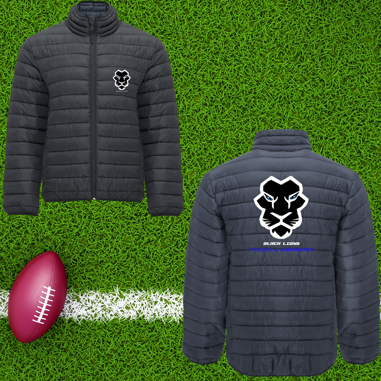 Doudoune homme manches longues visuel brodé BL